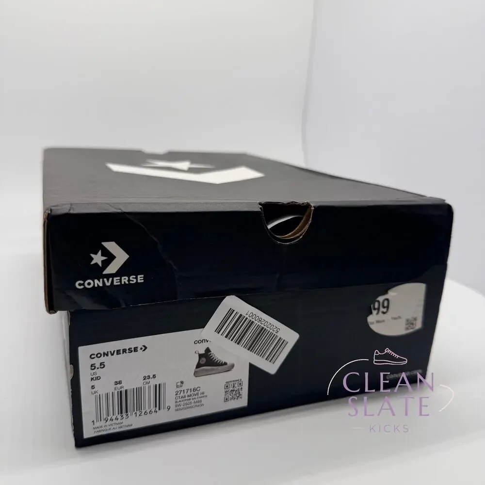 Converse CTAS Move Hi Black Pink Kids 5.5 Womens 7 NIB